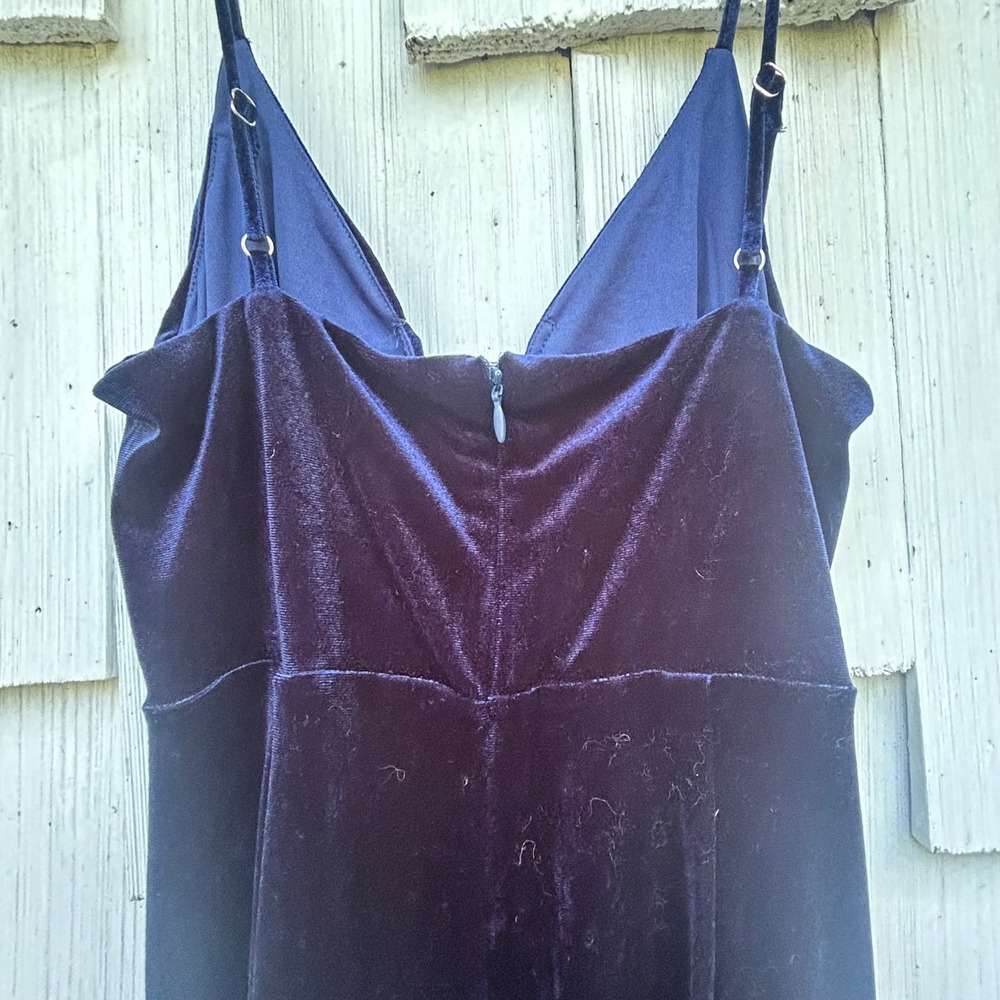 Lulus Stunning Invitation Navy Velvet Ruched‎ Sleeveless Maxi Dress Navy Blue M - Picture 9 of 11